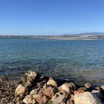 Sandbank bei Hochwasser