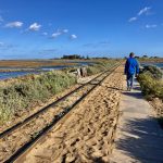 Auf dem Damm zur Insel