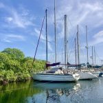 Vor Hurricanes in Sicherheit gebrachte Boote