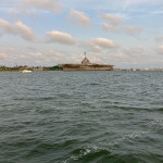 Die Yorktown vom Ankerplatz aus